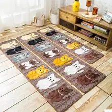 Kawaii Cat софа с рисунком бархатный коврик для ванной коврик для кошки коврик для гостиной Противоскользящий коврик для ног