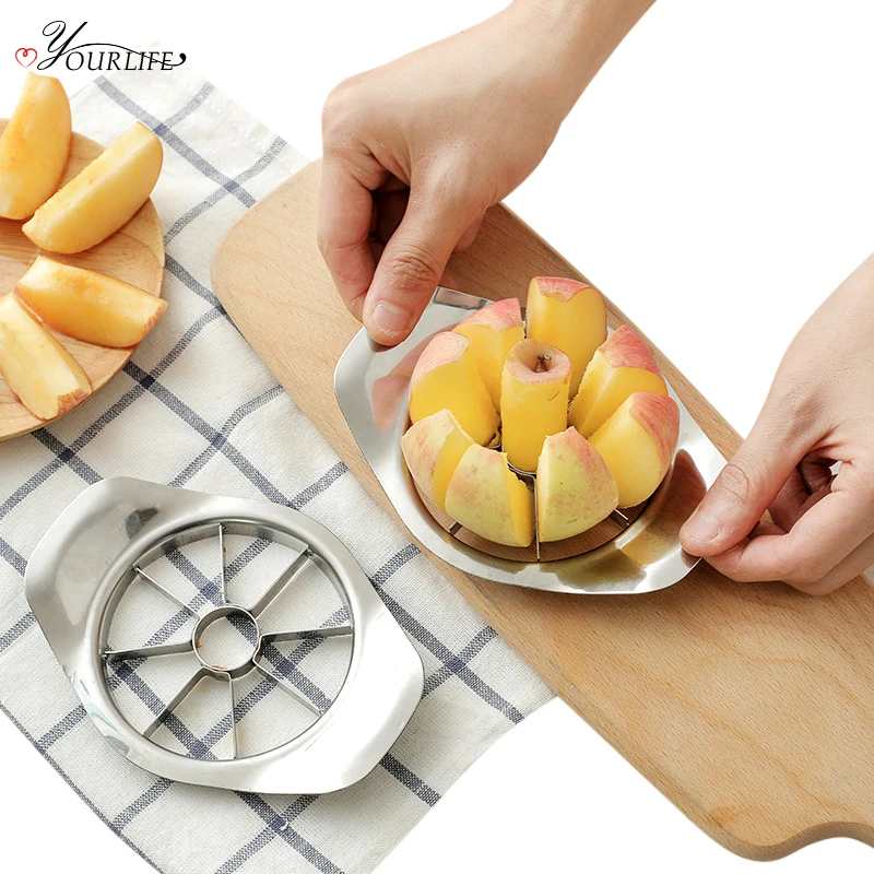 

OYOURLIFE 1pc kitchen Stainless Steel Apple Slicers Separator Coring Splitter Cutter Apple Shredders Fruit Vegetable Tools
