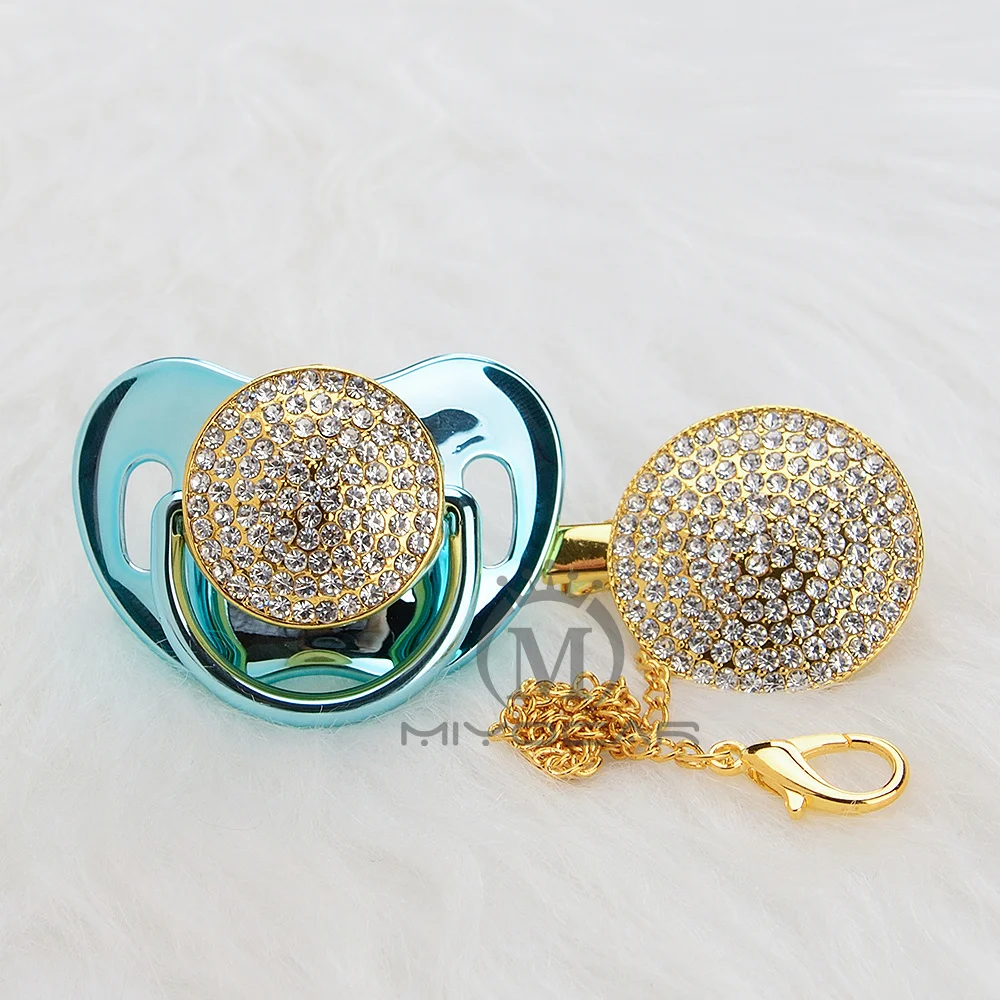

MIYOCAR all BLING pacifier and pacifier clip colorful unique design for baby SGS certificate safe and unique AW-10