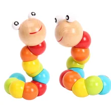 Красочная деревянная головоломка гусеница для детей обучающая Дидактическая детская развивающая игрушка пальцы игра для детей Мо