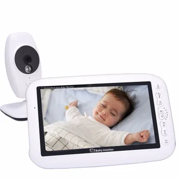 

865 radio nanny video baby monitor 7.0 inch LCD IR night light vision Intercom Lullabies Temperature Sensor Video ON/OFF