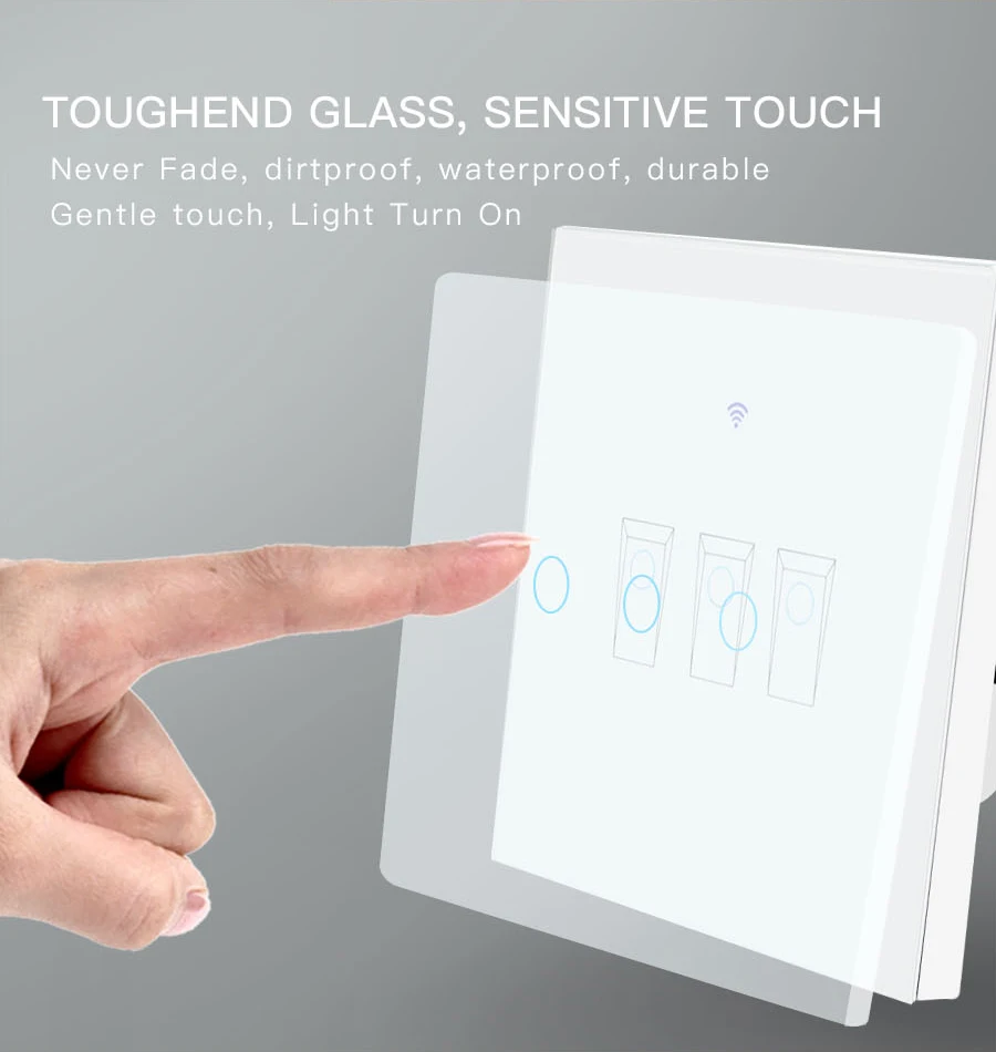 EJLINK EU UK Smart Wifi Switch Wall Touch Light Switch TouchWiFiAPP Remote Control Smart Home Controller Work with Alexa (5)
