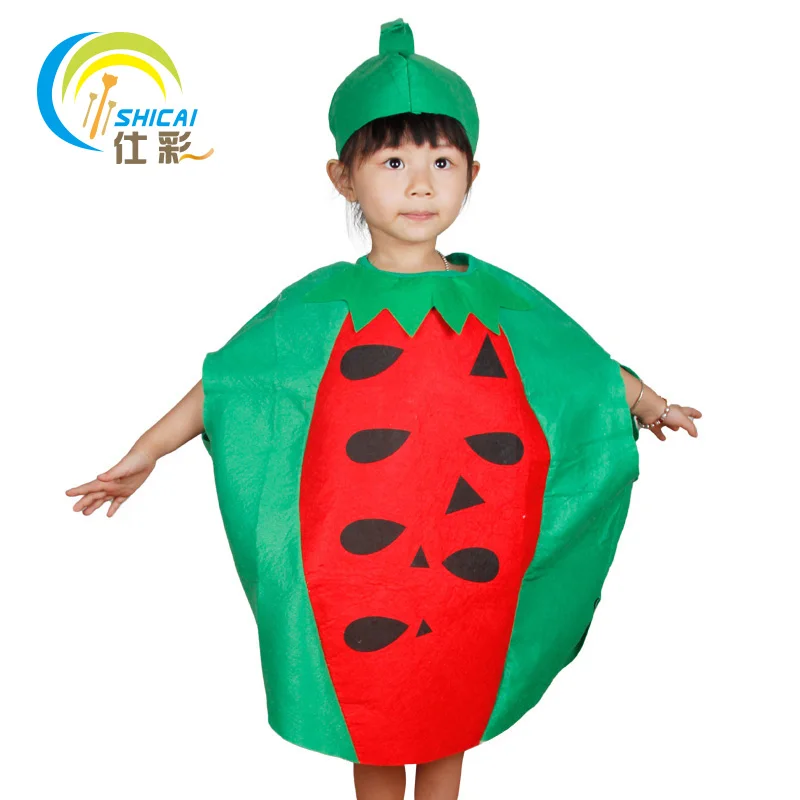 Детская одежда с фруктами и овощами; маскарадные костюмы для костюмированной вечеринки; вечерние костюмы для выступлений; - Цвет: watermelon