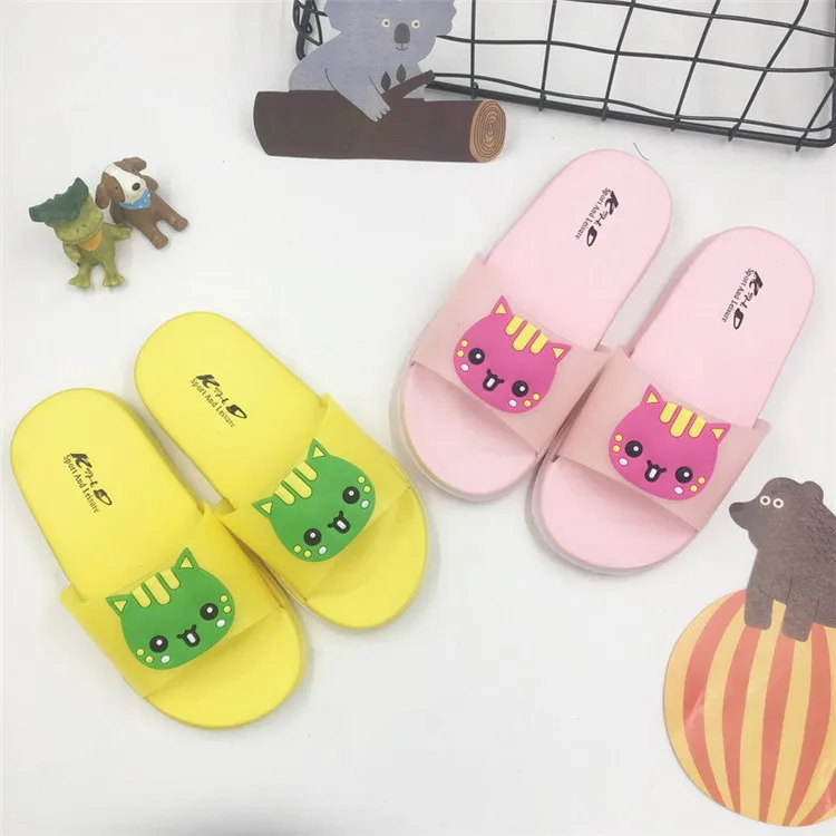 KINE PANDA/домашние Тапочки для ванной комнаты; Kitty; детская обувь для маленьких девочек; шлепанцы для мальчиков; пляжная садовая обувь; легкая обувь