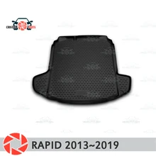 Коврик для багажника Skoda Rapid 2013~, коврик для багажника, Нескользящие полиуретановые грязеотталкивающие накладки, для интерьера, багажника, стайлинга автомобилей