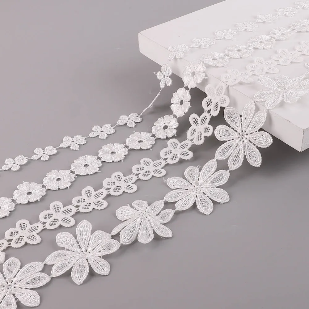 

1yard/lot Handmade Lace Trim DIY Garment Sewing Accessories Patchwork Material White Lace Ribbon Craft Beautiful White Lace Trim