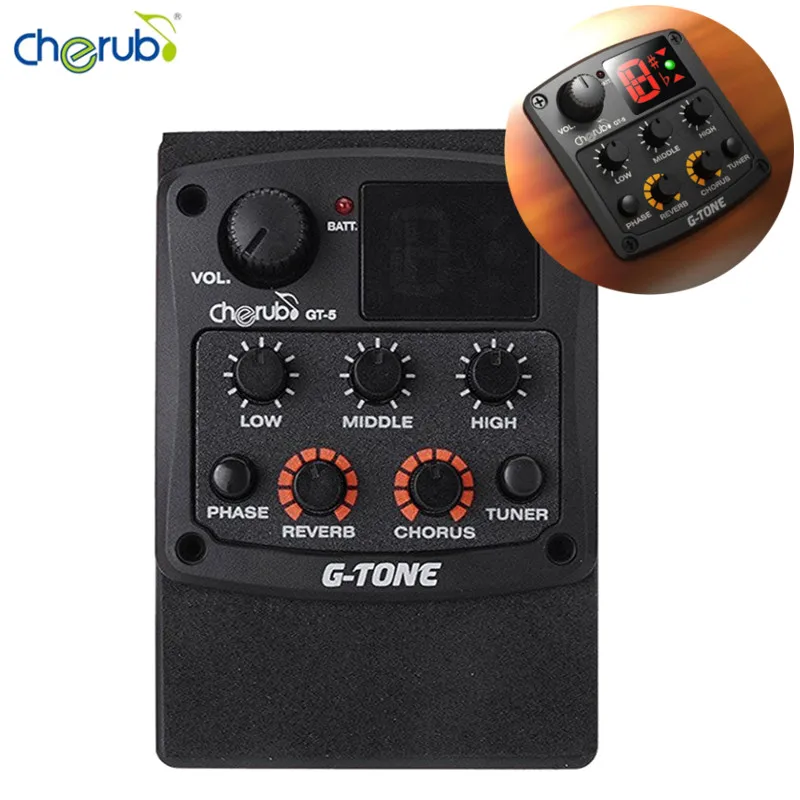 Акустическая гитара Cherub G Tone Preamp Piezo Pickup 3 полосный эквалайзер встроенный