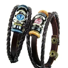Модные браслеты с клевером крутая мягкая искусственная кожа многослойная веревочная цепь Id ювелирный браслет ручной работы для пары ювелирных изделий