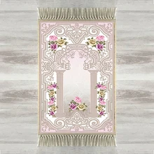 Else фиолетовый розовый розы серый 3d принт турецкая исламская мусульманская молитва ковры с кисточками Нескользящие современные молитвенный коврик Рамадан ИД подарки