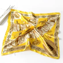 Дизайн женский чистый шелк с принтом квадратные шарфы Шелковый Атласный фуляр Femme Бандана с животным женский шейный платок bufandas