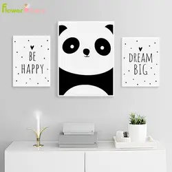 Быть счастливым Wall Art Холст Картина Dream Big Плакаты и принты Nordic плакат панда настенные панно детская комната без рамы