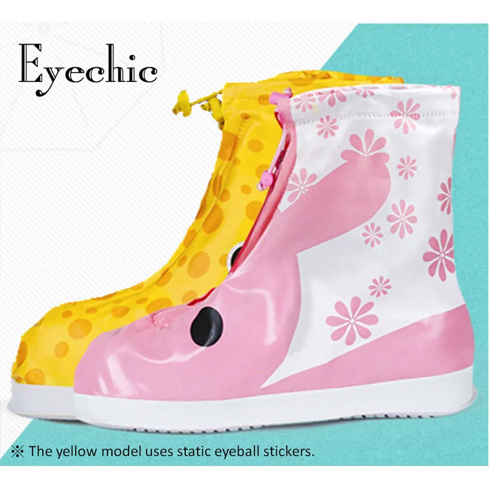 Eyechic Детская обувь кроссовки непромокаемые сапоги для девочек и мальчиков; обувь на молнии; высокие Нескользящие непромокаемые сапоги с рисунком жирафа желтого цвета