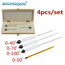 Compteur d'alcool, Concentration de vin, Vodka whisky, analyseur d'hydromètre, outils Vintage, ensemble de Bar 0-100% + thermomètre