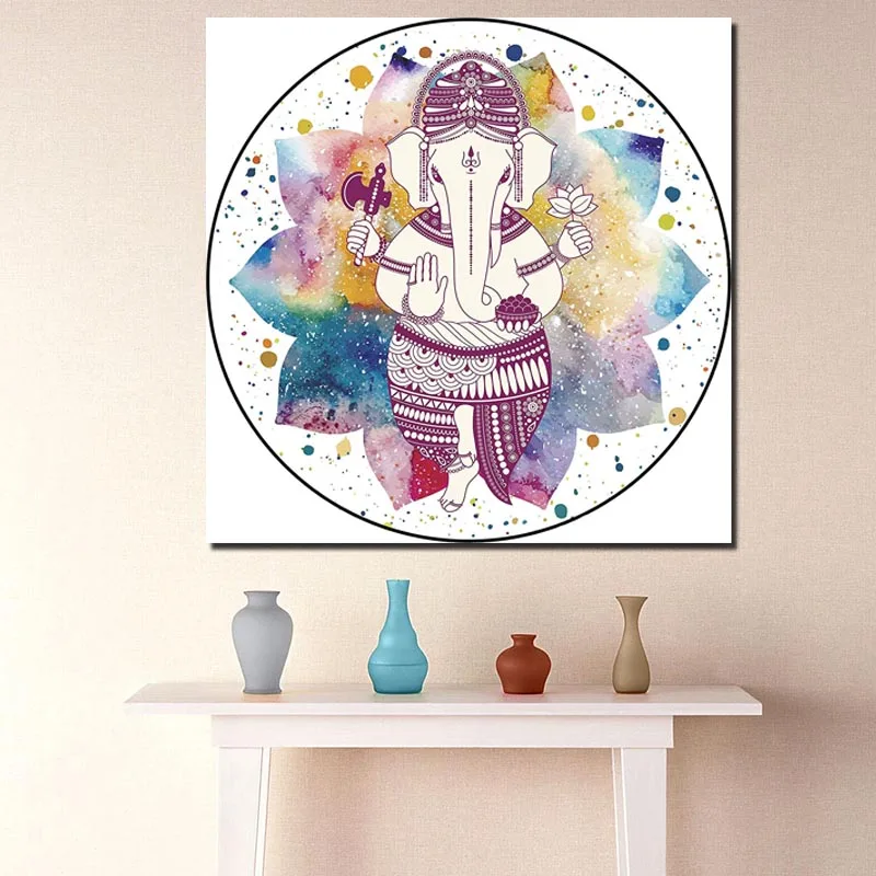 

Ganesha Illustration Wall Art Canvas Painting Posters Prints Modern Painting Wall Picture For Living Room Home Decor Artwork HD