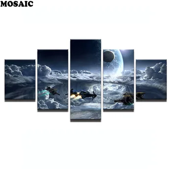 

Diamond Painting Cross Stitch Star Wars The Spacecraft scenery Full Square Drill 5D Diamond Embroidery Home Decoration 5pcs/set