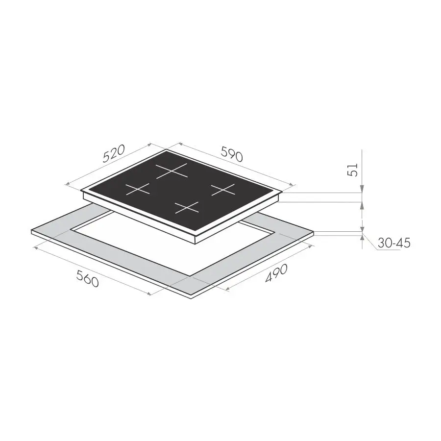 Cooking panel MAUNFELD MGHG 64 17 B Black