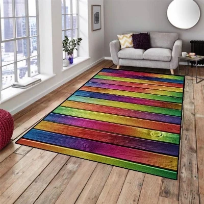 

Else Blue Red Yellow Green Tree Wood 3d Pattern Print Non Slip Microfiber Living Room Decorative Modern Washable Area Rug Mat