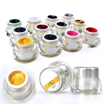 

Women 12 Colors Acrylic UV Gel Tip DIY Decor 3D Nail Art Paint Drawing Painting