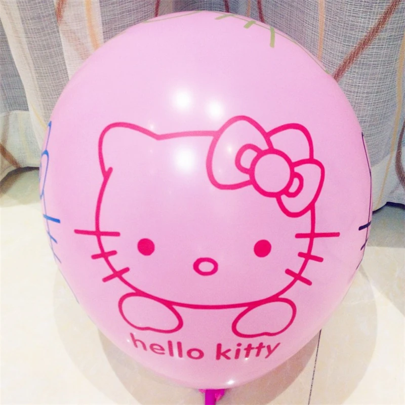 10 шт./лот 12 дюймов hello kitty кошка латексный шар надувной мультфильм с днем рождения Свадебная вечеринка украшения надувной воздушный шар