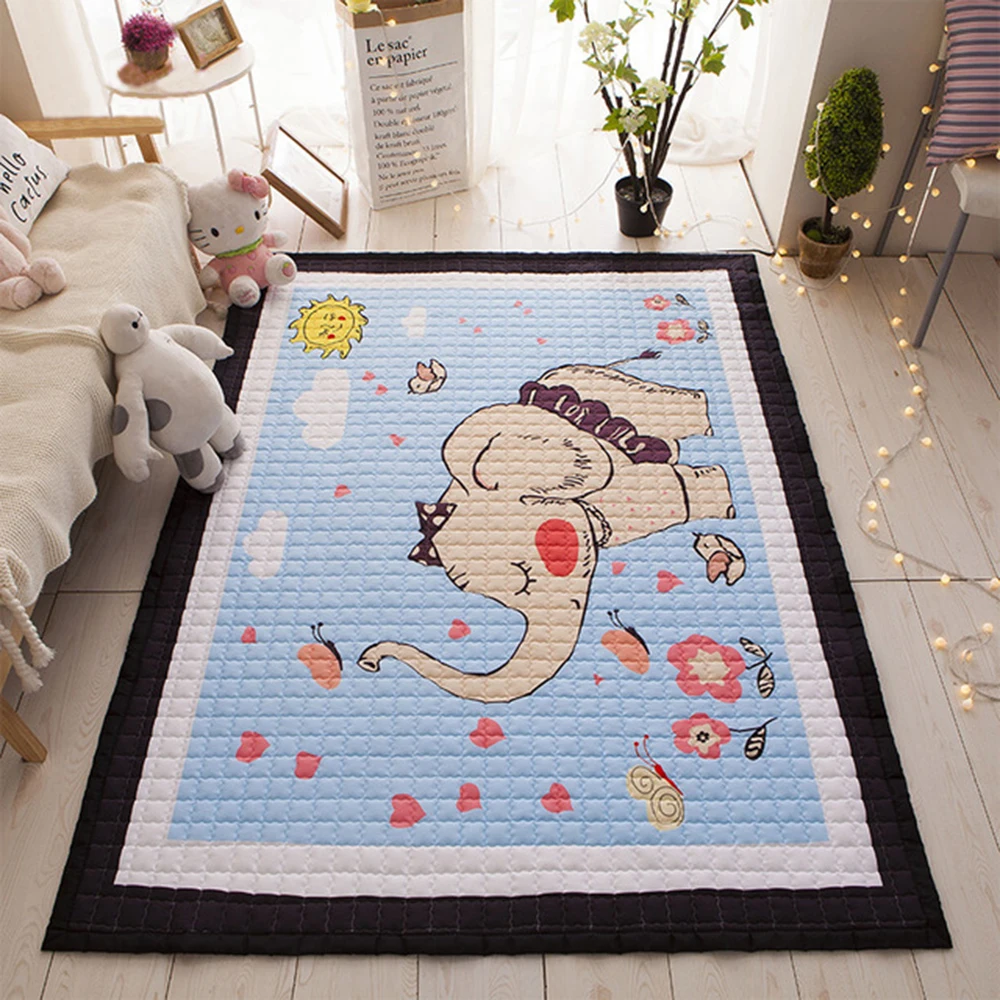 Cartoon Baby Play Mats Kids Crawling Rugs Safe And Soft Cotton For