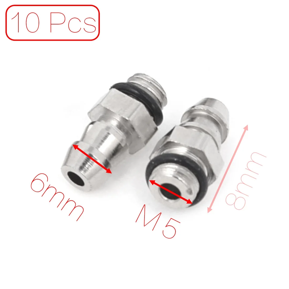 

UXCELL 10 Pcs/lot M5 Male Thread Straight Design To 5mm Pneumatic Tube Hose Mini Barb Fittings to Connect Air Hose, Gas Hose
