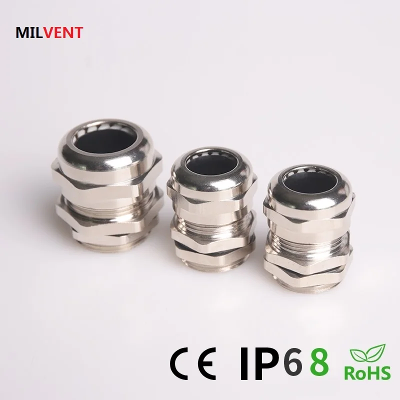 

IP68 waterproof type standard brass nickel plated Metal cable gland M8-M100,PG,NPT,G
