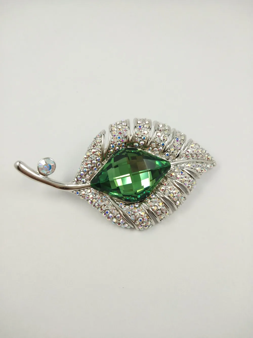 

Crystals from Swarovski Feather Shape Brooches/ Pendant Nickle Free Alloy