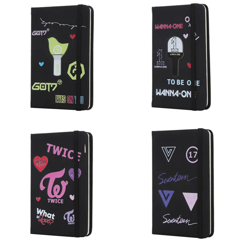 

KPOP NINE PERCENT SEVENTEEN BLACKPINK GOT7 TWICE Notebook Diary Idol Producer PU Pocketbook WT209