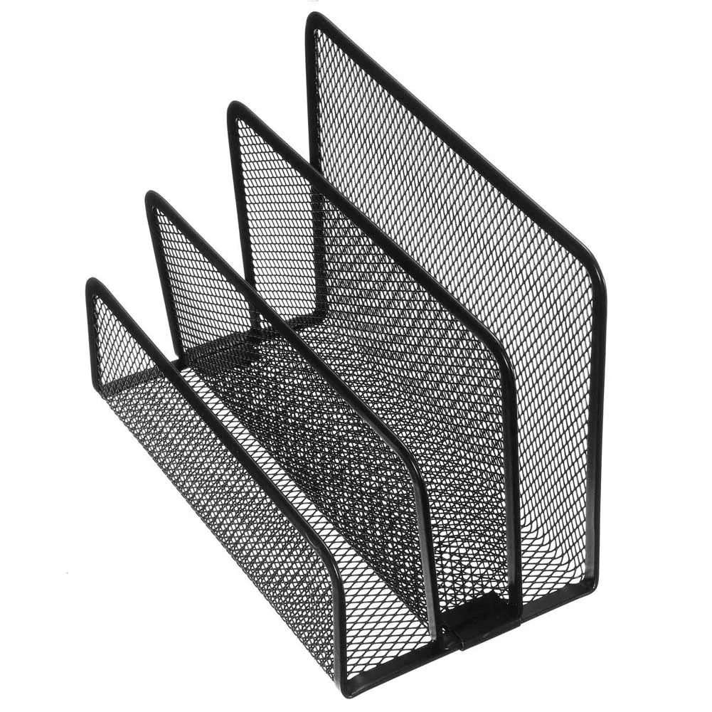 Настольный держатель для файлов, металлическая сетка, коробка для файлов, блок, стойка для данных, файл для документов, барная коробка, полки для хранения, офисный Органайзер - Цвет: 02