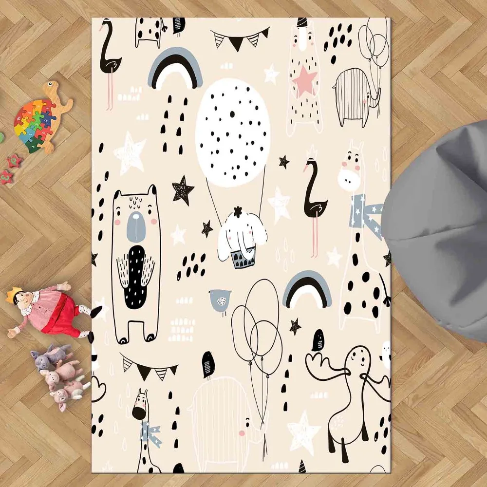 Else розовый Пол Белый Черный забавные животные девушки 3d принт нескользящие микрофибры гостиной декоративные современные моющиеся области коврик