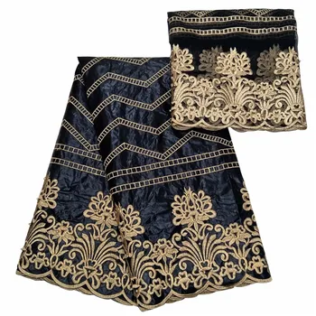 

Bazin Getzner Fabrics Graceful BLACK African Beads Lace Fabrics Bazin Riche Fashion Nigerian Embroidered Dress LaceJ13-1