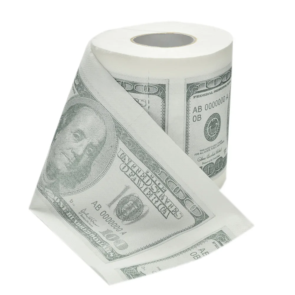 One Hundred Dollar Bill Printed Toilet Paper America US Dollars Tissue Novelty Funny 100 TP