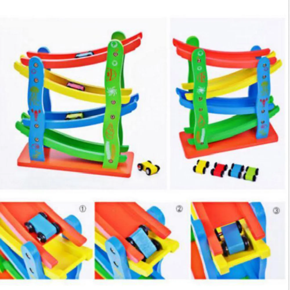 Click Clack Racetrack Wooden Childrens Car Slider Race Track Run Toy Spare Car
