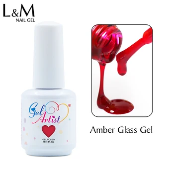 

1 pc/lot Gelartist summer Amber glass gel series white bottle 15ml Soak off UV LED Gel nail polish beauty long lasting colourful