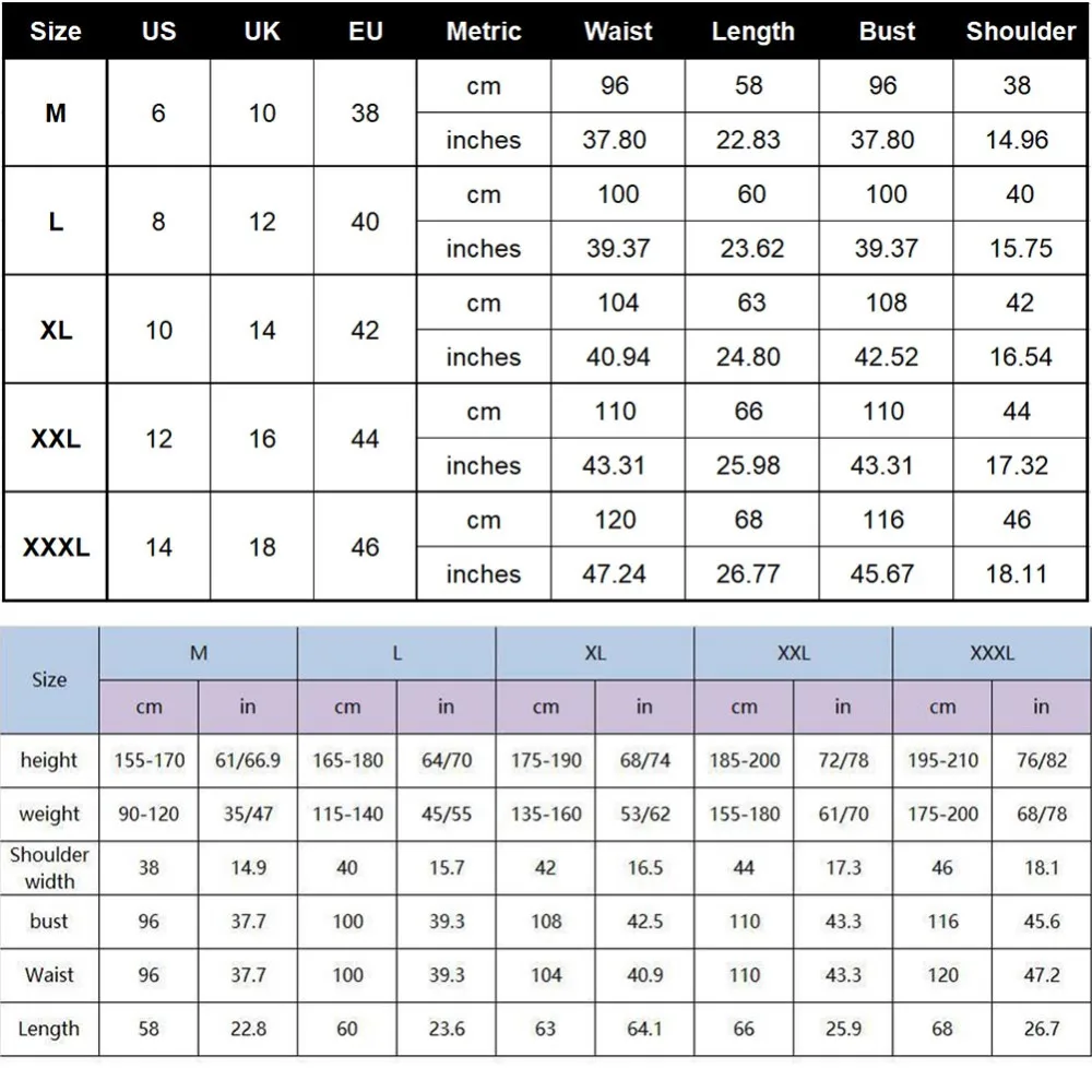 Size Chart For Thermal