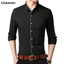 Liseaven мужская одежда Camisa Masculina сезон: весна–лето брендовая одежда Для мужчин; Повседневная рубашка Топы