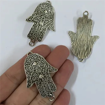 

10 units antique sliver hand of fatima pendant charms jewelry finding suppliers D-3-113