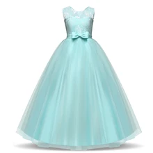 Платья с цветочным узором для девочек на год; вечерние платья принцессы без рукавов с бантом для маленьких девочек; свадебное платье для детей; Vestidos
