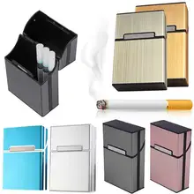 

2018 Personality Creative Aluminum Smoking Cigarette Case Fashion Men Cigar Tobacco Holder Pocket Box Storage Container Gift Box