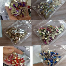 50 шт./лот, Ромб, 10x6 мм, Стразы без горячей фиксации, 6 цветов, Ромб, стразы с плоской задней поверхностью, драгоценные камни для дизайна ногтей