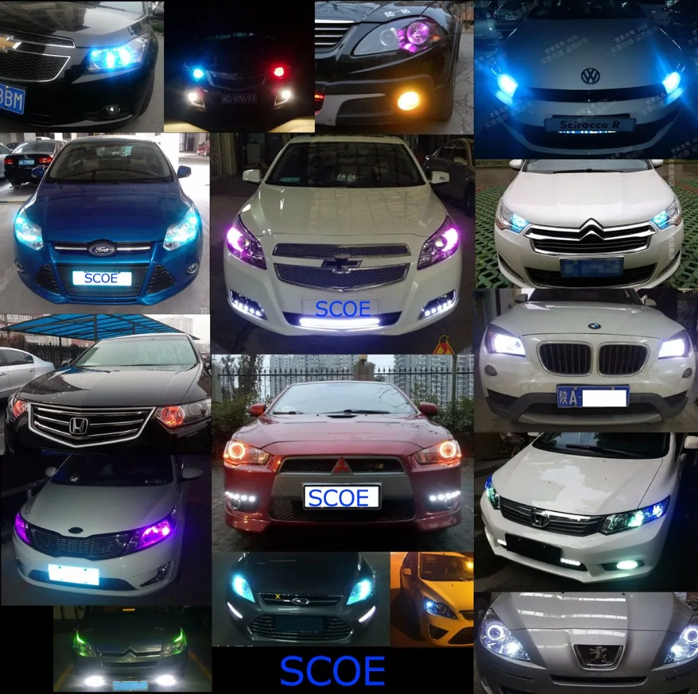 Светодиодный Маркер SCOE для Renault Logan Express I 2 шт. фиолетовый зеленый лицевой фонарь