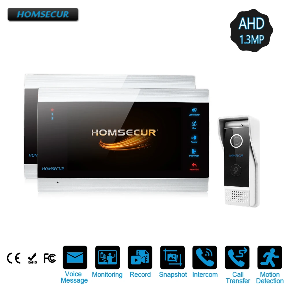 HOMSECUR 7\ Wired AHD1.3MP Video&Audio Smart Doorbell with Motion Detection,Call Transfer, IR Night Vision(BC031HD-B+BM705HD-B) HOMSECUR 7\ Wired AHD1.3MP Video&Audio Smart Doorbell with Motion Detection,Call Transfer, IR Night Vision(BC031HD-B+BM705HD-B)