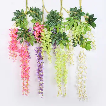 

Artificial Flower For Weeding Decorations Hanging Flowers Violet Simulation Vine For Party Wedding Home Decoration