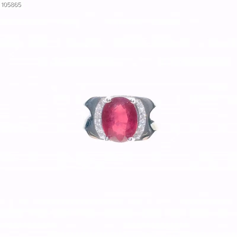 KJJEAXCMY ювелирное изделие из стерлингового серебра 925 пробы, инкрустированное натуральным Рубином женское роскошное кольцо с поддержкой обнаружения