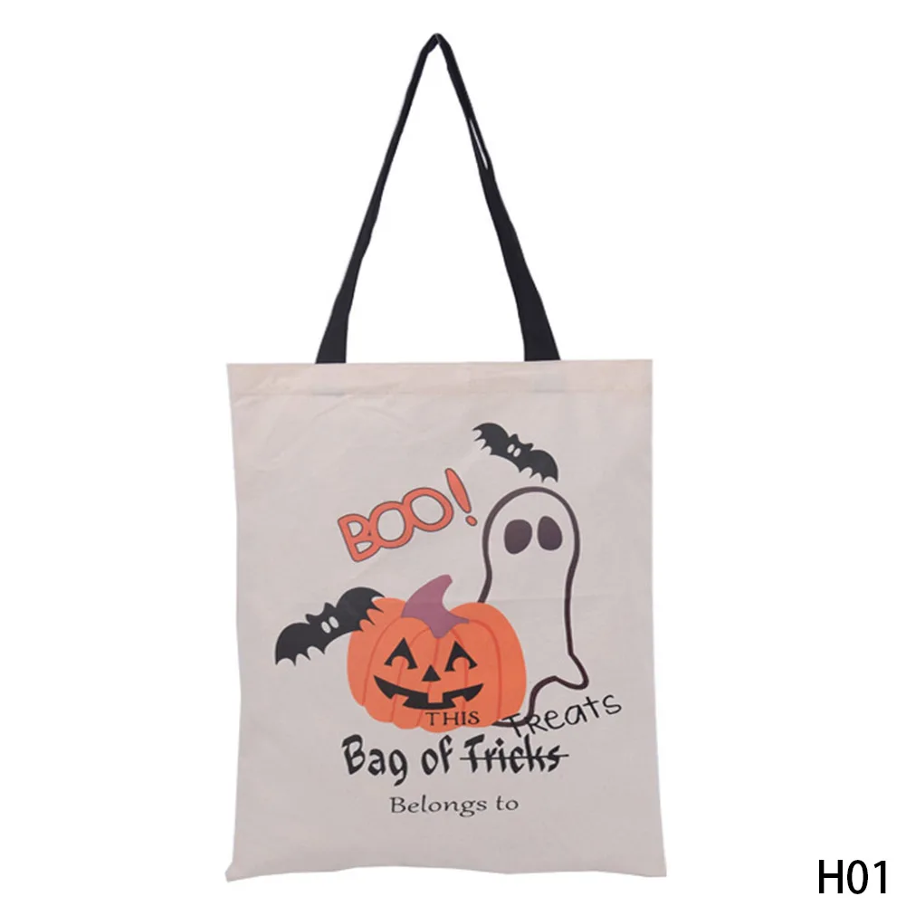 Halloween Gift Bag Large Sacks Canvas Cotton Drawstring Children Candy