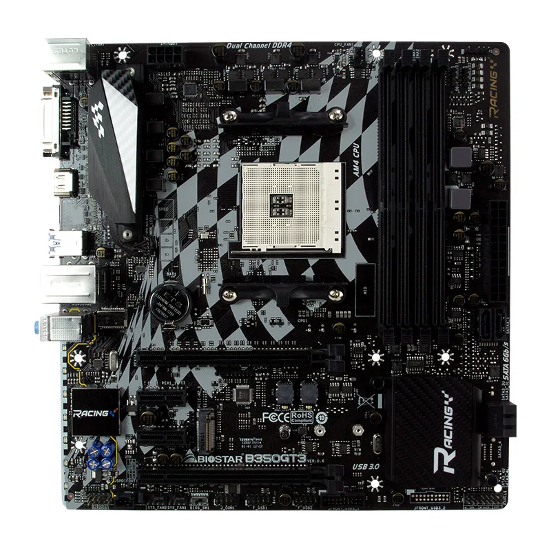 Материнская плата BIOSTAR super Game Racing для компьютера B350GT3 для AMD Ryzen 1700X 1800X Micro-ATX DDR4 7 Hi-Fi 7-фазный настольный компьютер