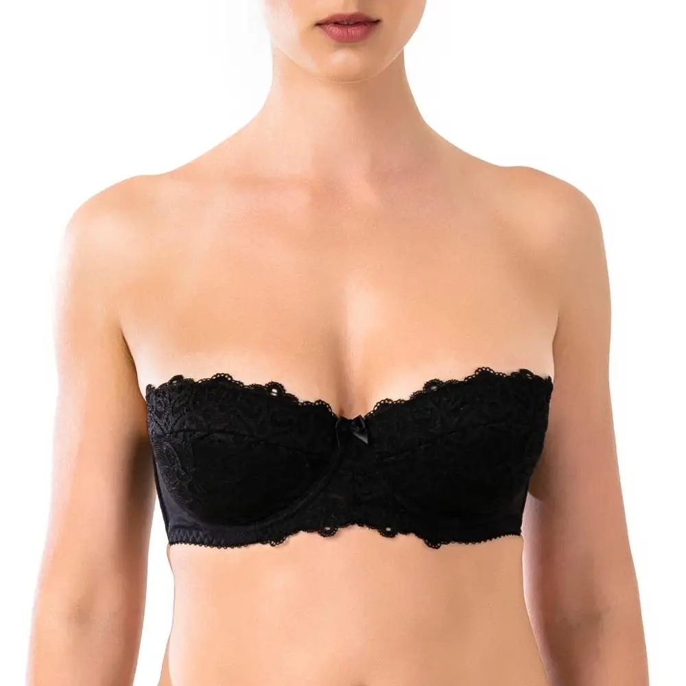 

ARDI Woman's Bra Balcony Lace Black Large Soft Cup Cotton Bras for Women Plus Size Underwear 80 85 90 C D E R2715-02
