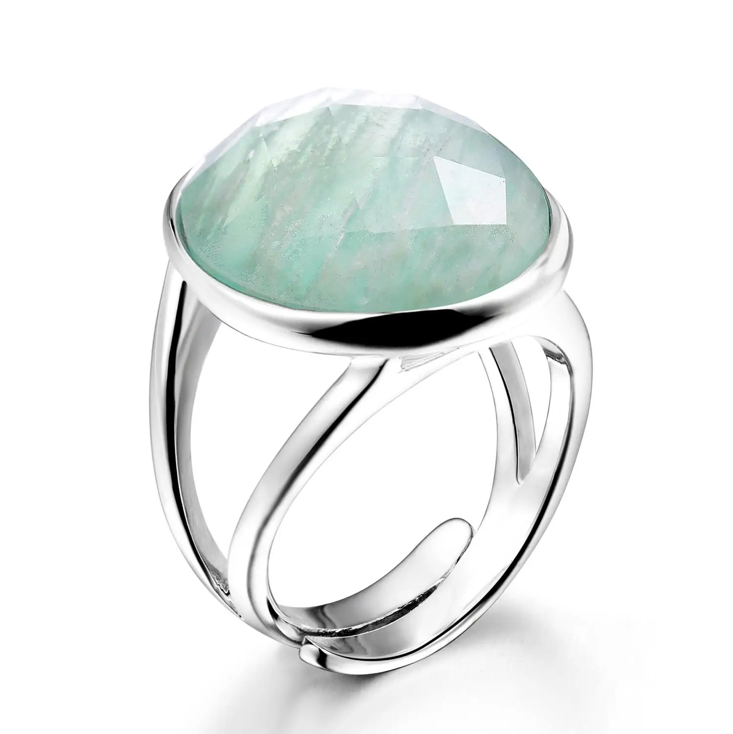 DORMITH real 925 sterling silver gemstone rings natural amazonite rings for women Jewelry rings size can be rejustable DORMITH real 925 sterling silver gemstone rings natural amazonite rings for women Jewelry rings size can be rejustable