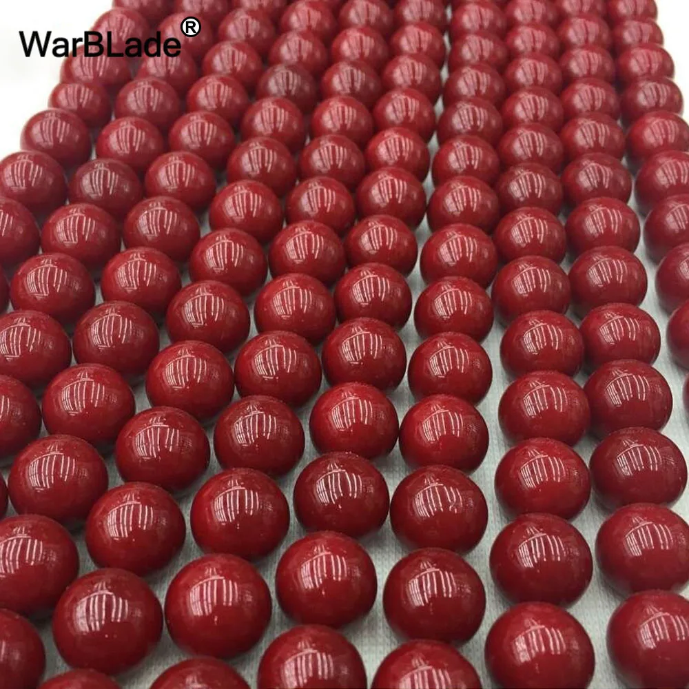 

WarBLade Natural Stone Round Dark Red Coral Beads Loose Beads 4mm 6mm 8mm 10mm For DIY Bracelet Necklace Jewelry Making Findings