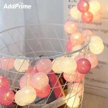 

Multicolor Garland Fairy Light 3M 20 LED Cotton Balls String Lights USB/Battery Powered for Christmas Wedding Party Decorations